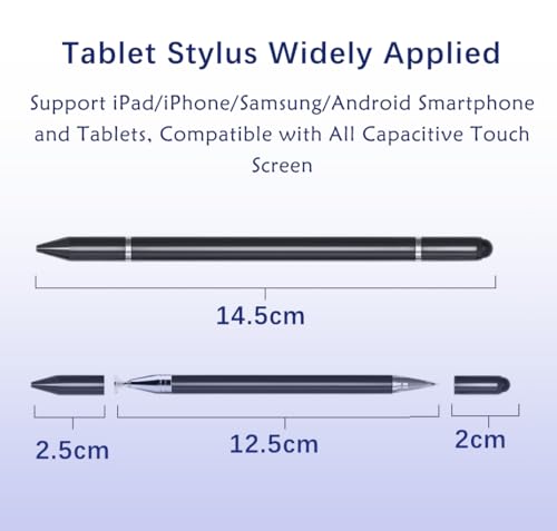 3 in 1 Stylus Pens for Touch Screens, High Sensitivity & Precision Capacitive Stylus for Apple iPad iPhone Tablets Samsung Galaxy All Universal Touchscreen Devices (White)