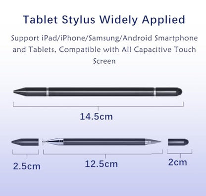 3 in 1 Stylus Pens for Touch Screens, High Sensitivity & Precision Capacitive Stylus for Apple iPad iPhone Tablets Samsung Galaxy All Universal Touchscreen Devices (White)