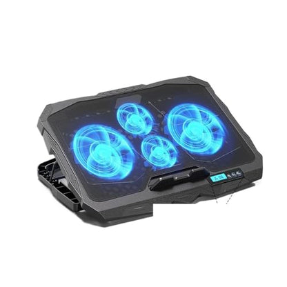 Laptop Cooling Stand 5 Height and 6 Wind Speed Adjustable for 17 Inch Notebook with 4 Fans Liquid Crystal Display and 2 USB Port