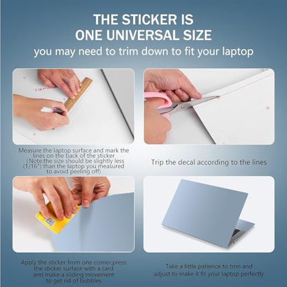 Laptop Skin Sticker Decal 15-15.6 Inches, Universal Reusable Vinyl Sticker for 12.1 13 13.3 14 15.4 Inches Netbook/Notebook PC, Waterproof & Scratch-Resistant (Rock Blue - Gradient) - color: Rock Blue - Gradient