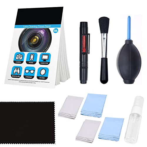 CamKix Camera Lens Cleaning Kit, Air Blower, 2-in-1 Lens Cleaning Pen | Cleaning Brush, Empty Spray Bottle, Lens Cleaning Paper Tissues and 5 Microfiber Cloths; No Liquid Included. - color: Without Fluid