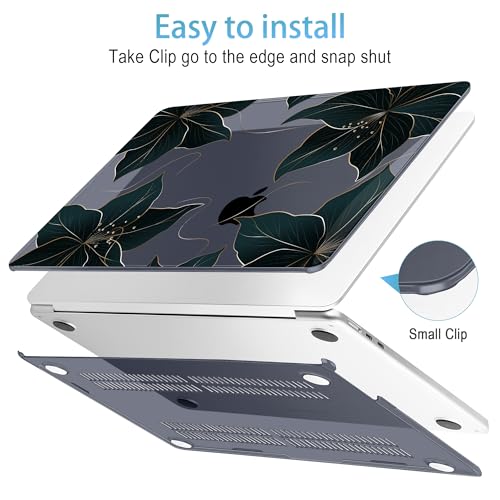 Mektron Designed for 2025/2024/2023 MacBook Air 15 INCH M4 A3241 /M3 A3114 /M2 A2941 Case, Printed Plastic Hard Shell Cover with 15.3" Liquid Retina Display Touch ID, Floral C218 - color: Floral C218