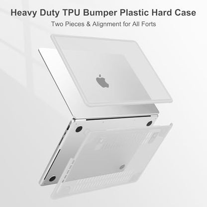 MOSISO Compatible with MacBook Pro 14 inch Case M5 M4 M3 M2 M1 2026-2021 | 4 in 1 Kit Shock-Absorbing Shell with Fold stent, A3427 A3426 A3434 A3112 A3185 A3401 A2918 A2992 A2779 A2442, Matte Clear - color: Matte Clear