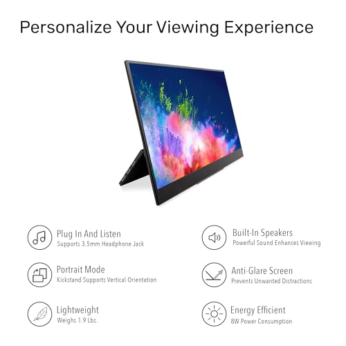 SideTrak Solo Pro 15.8" Portable Monitor for Laptop | FHD 1080P LED IPS Dual Display w/Anti-Glare Screen, USB & Mini HDMI, Laptop Monitor Extender for Mac, PC, Chrome, HDR & Speakers - style: Non-Touchscreen