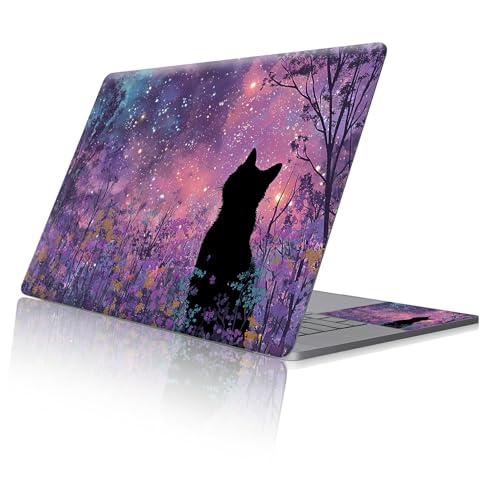 Reusable Universal Laptop Skin Sticker, Cut to Fit for 11.6–15.6 Inch Laptops, Waterproof Protective Film, No-Residue - Floral Galaxy Cat - color: Floral Galaxy Cat