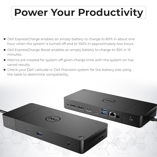 Dell WD19TB Thunderbolt Docking Station with 180W AC Power Adapter (130W Power Delivery) + HDMI Cable + DisplayPort Cable + Thunderbolt Cable + Microfiber Cloth Included - style: WD19TB New