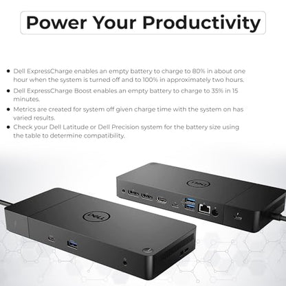 Dell WD19TB Thunderbolt Docking Station with 180W AC Power Adapter (130W Power Delivery) + HDMI Cable + DisplayPort Cable + Thunderbolt Cable + Microfiber Cloth Included - style: WD19TB New