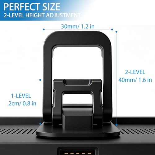 2 Pack Aluminum Laptop Stand, 2-Level Height Adjustable Foldable Compact Portable Desk & Keyboard Riser, Fits 11–17 inch Laptops, Ergonomic Holder for Home, Office, Travel