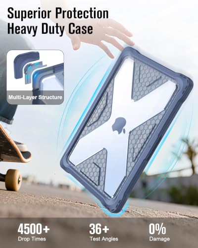 Fintie Rugged Case for MacBook Neo 13 Inch A3404 2026, Indigo | Heavy Duty, Fingerprint Resistant, Shock-Absorbing, TPU Bumper, Hard Shell, Snap-On Cover, Work Travel Study Daily Use - color: Indigo