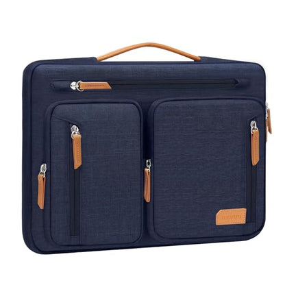 MOSISO 360 Protective Laptop Case 13.3 inch, 13-13.3 inch Laptop Sleeve | Compatible with MacBook Air/Pro 13/14, HP Dell Acer, Side Open Carrying Computer Bag with 5 Accessory Pockets&Belt, Navy Blue - color: Navy Blue, size: 13.3 inch