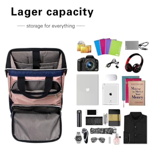 Hap Tim Laptop Backpack, Travel Backpack for Women, Pink Work Backpack (7651-BP) - color: Blue Pink