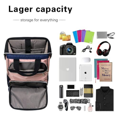 Hap Tim Laptop Backpack, Travel Backpack for Women, Pink Work Backpack (7651-BP) - color: Blue Pink