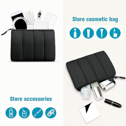 TECOOL Puffy Laptop Case 13.3 inch,13-13.3 inch Laptop Sleeve for 13“ MacBook Neo (2026),MacBook Air 13 13.6 inch M5 M4 M3 M2 M1 2026-2018,Mac Pro 13 Protective Notebook Sleeve with Small Case,Black - color: Black, size: 13.3 Inch
