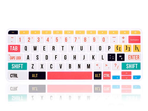 English Silicone Keyboard Cover for HP Chromebook 14-db 14-ca 14-ak Series/Chromebook 14 G2 G3 G4 G5 / Chromebook 11 x360 11.6/ Chromebook 11 G2 G3 G4 G5 G6 EE G7 EE 11.6,Creative Font - color: Creative Font