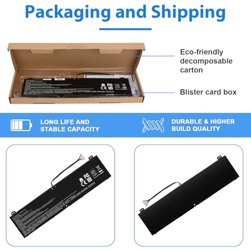 AP18JHQ Laptop Battery Replacement for Acer ConceptD 7 CN715-71 CN715-72G CN715-73G Pro CN715-71P CN715-72P Ezel CC715-71 Pro CC715-71 CC715-71P CC715-72P Predator Triton 500 PT515-51 PT515-52 - size: AP18JHQ 14.76 × 5.12 × 0.98 in