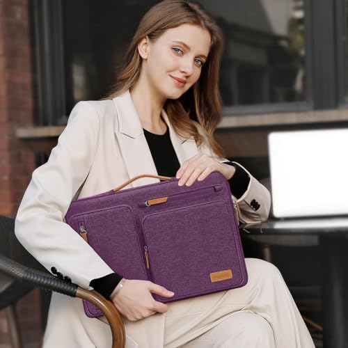 MOSISO 360 Protective Laptop Case 16 inch, 15-15.6 inch Laptop Sleeve | Compatible with MacBook Pro 16, HP Acer Dell Lenovo ASUS, Side Open Carrying Case with 4 Zipper Pockets, Argyle Purple - color: Argyle Purple, size: 16 inch
