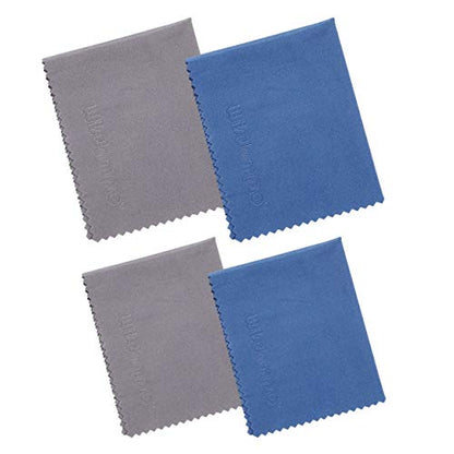 Large 4-Pack Microfiber Cleaning Cloth For Laptop, Computer Screen, Camera, Lens, Eyeglass, Phone, iPhone, iPad, Tablet, , LCD TV and other Delicate Surface(12x8.25, 13.5x8.63 Inches Blue and Grey) - color: Blue, Grey