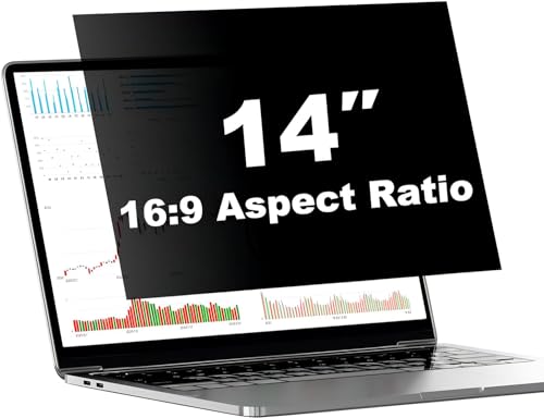 14 Inch Laptop Privacy Screen Shield for 16:9 Widescreen Computer Monitor | Anti-Glare Blue Light Privacy Filters; Anti Spy Privacy Screen Protector Film - size: 14 Inch (Diagonal) - 16:09 Aspect Ratio