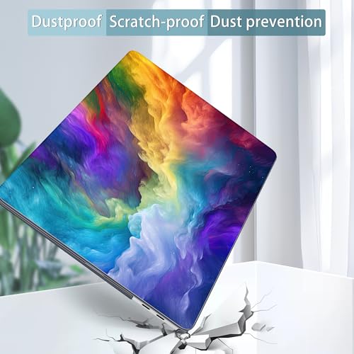 Mektron Printed Case for 2025 Microsoft Surface Laptop Windows 11 Copilot+ PC Surface Laptop 13 inch Touchscreen Display Cover Fits Model 2095, Rainbow Cosmic - color: Rainbow Cosmic