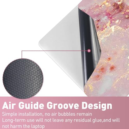 Pink Cloud Vinyl Laptop Sticker, Waterproof Reusable Decal for 12-15.6 inch Notebooks, Cartoon Bubble Design - color: Nice Pink Marble