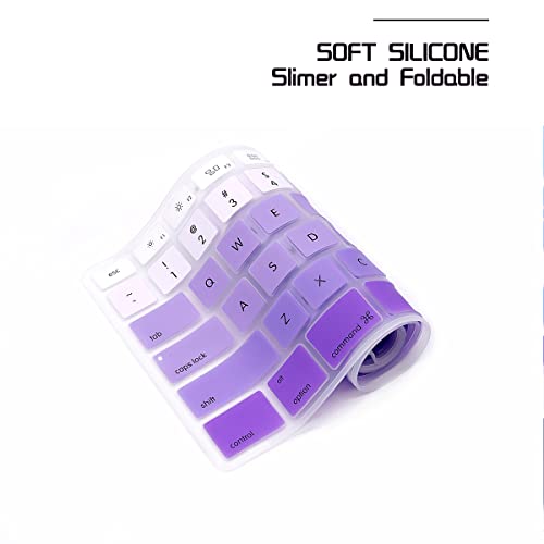 HRH Ombre Purple Silicone Keyboard Skin Cover for iMac Wired USB Full Size Keyboard with Numeric Keypad A1243(G6 MB110LL/B and MB110LL/A) - color: Ombre Purple