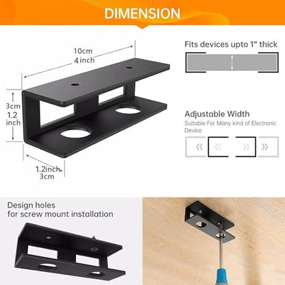 3 PCS Under Desk Laptop Mount, Universal Laptop Under Desk Mount Hidden Docking Station Holder, Space-Saving for MacBook Neo, Dell Laptop, Tablet, Keyboard, Cable Box, Network Switch