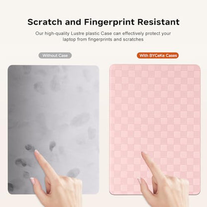 for MacBook Neo Case 13-Inch,Checkerd Print,Leather Textured | Logo Cutout，Keyboard Skin, Anti-Fingerprint, Anti-Scratch, Slim, Lightweight, Pink - color: Checkerboard Pink