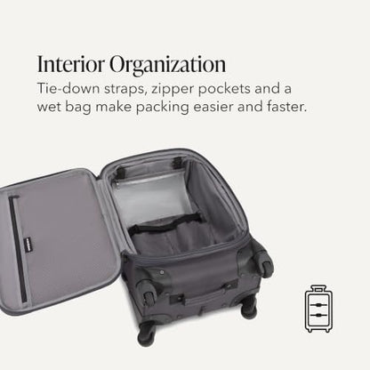 SWISSGEAR Sion 2-Piece Travel Set, Softside Expandable Carry-On Spinner Bundled with 1900 ScanSmart 17" Laptop Backpack with RFID Blocking & Tech Organization, Dark Grey - color: Dark Grey, size: 2-Piece Set (Carry-On/Backpack)