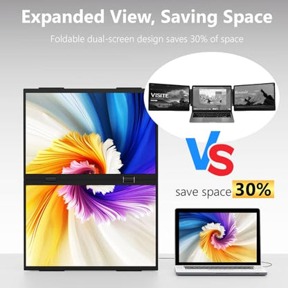 14" Dual Touch Portable Monitor, 1200P Laptop Screen Extender, USB-C & HDMI Plug & Play Display with Built-in Speakers, Lightweight Monitor for Stock Trading, Office, Business Travel, Gaming - size: 14inch touch
