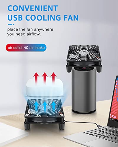GDSTIME 120mm USB Computer Fan w/L/M/H Speed Controller, DC 5V USB Powered | 3 Adjustable Speeds, for Receiver DVR PlayStation Xbox Computer Cabinet Cooling - size: Grill-120mm USB Fan