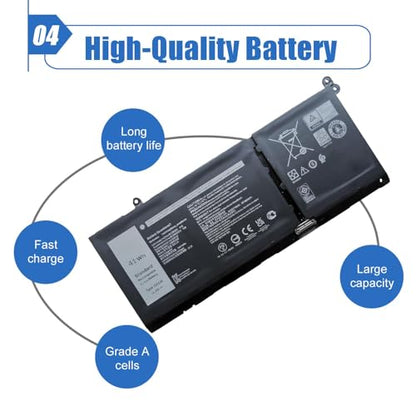 41Wh G91J0 Laptop Battery Compatible with Dell Latitude 3320 3330 3420 3520 Inspiron 3510 3511 3515 3520 3525 3530 5410 5415 5418 5420 5430 14 Plus 7420 2-in-1 Vostro 5620 5625 Series 11.25V 3467mAh - size: 8.41*3.46*0.25 inch G91J0