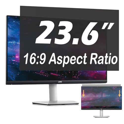 23.6 Inch Privacy Screen for Computer Monitor, 16:9 Anti-Spy Filter for Laptop & PC Display, Blue Light Blocking Anti-Glare Reversible Protector Film, Easy Slide-Mount Installation (23.6 Inch Widescreen(16:09)) - size: 23.6 Inch (16:09)