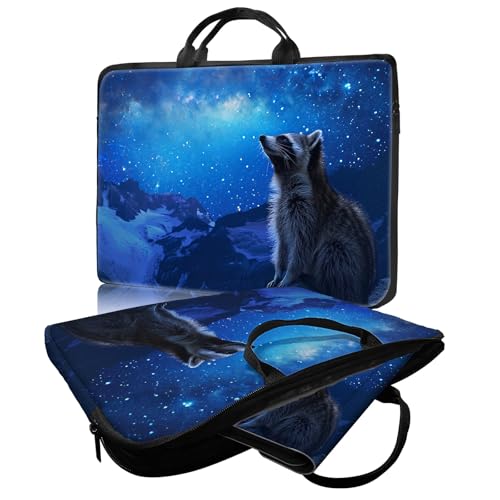Laptop Bag,14 15 15.6 inch Laptop Case Sleeve,Computer Sleeve with Handle for Women Men,Carrying Case for MacBook,Dell,Lenovo,Notebook Computer,Blue Galaxy Raccoon - color: Blue Galaxy Raccoon