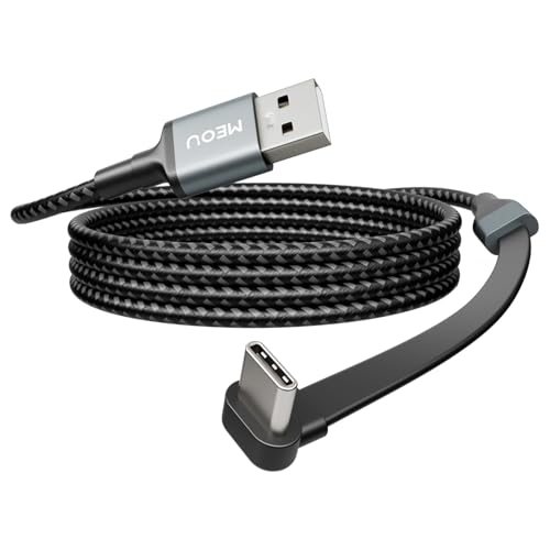 USB to USB C Cable 3.3ft, 60W USB A to USB C Fast Charging Cable, Right Angle USB C Cord Nylon Braided for iPhone 17/16/15, iPad Pro, Samsung Galaxy S21/S22/S23/S24, Note 20 10, Pixel 8, Nintendo etc. - size: 3.3ft
