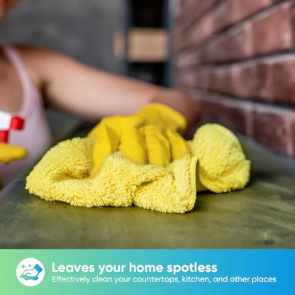 HOMEXCEL Yellow Microfiber Cleaning Cloth, 12 Pack Premium Microfiber Towels for Cars, Lint Free, Highly Absorbent, Reusable Cleaning Rags for Car, Household, Kitchen, Window, 11.5"X11.5" - color: Yellow