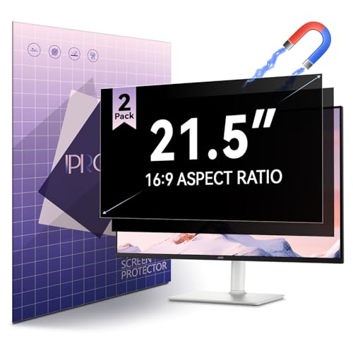 2-Pack 21.5-inch Magnetic Privacy Screen for 16:9 Computer Monitor, Snap-On Removable 21in Matte Anti Glare Blue Light Spy Filter Screen Cover Private Shield for Desktop PC [Support Curved Monitor] - size: 2pcs 21.5" (16:9)