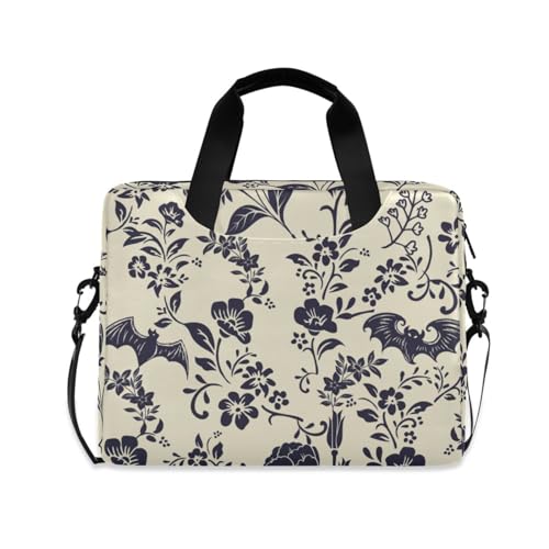 Goth Bat Flower Laptop Case 15.6 inch Computer Bag | Waterproof Laptop Briefcase Laptop Bag for Women & Men - color: Goth Bat Flower