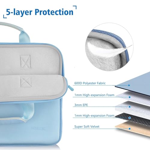 Hseok Laptop Case 15.6 inch Sleeve with Small Case, Compatible with 15.6-16 MacBook Dell HP Acer Asus Lenovo, Neoprene Computer Handbag,SK01BL01 - color: Sk01bl01, size: 15.6"