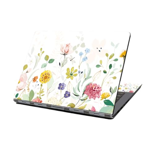 Laptop Skin Sticker Decal,12" 13" 13.3" 14" 15" 15.4" 15.6 inch Personalized Laptop Vinyl Skin Sticker Cover Art Decal Universal Protector Notebook PC Cover Case (Green Plants & Flowers) - color: Green Plants & Flowers