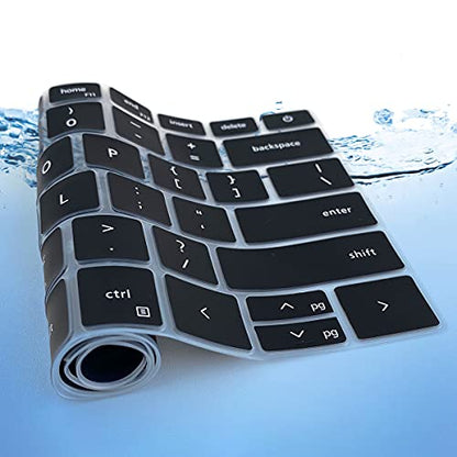 Keyboard Cover for Dell Inspiron 14 5410 5415 5418 5420 5425 5430 7415 7420 7425 7430 7435, Dell Inspiron 16 5620 5625 5630 7620 7630, Inspiron 13 5310, Latitude 3320 3420 Keyboard Skin -Black - color: Black