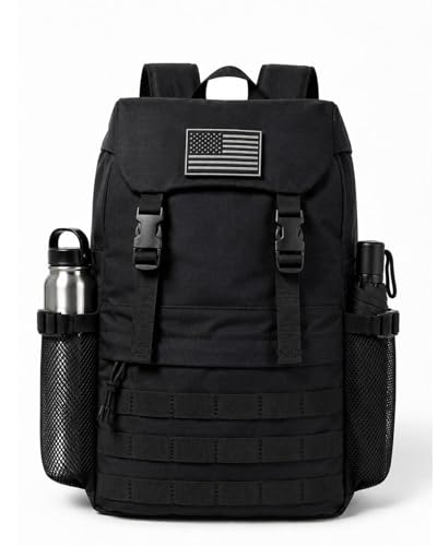 Small Black Tactical Backpack 15L – Military Daypack, For mens - size: 10L