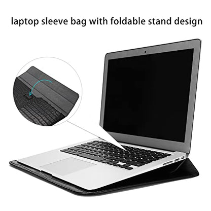 MOSISO Laptop Case 13 inch, 13 inch Laptop Sleeve Compatible with MacBook Neo 13 A18 Pro A3404 Air M4 M3 M2 M1 2026-2018 / Pro M2 M1 2026-2016, Crocodile Grain PU Leather Flap Case Bag, Black - color: Black, size: 13 inch