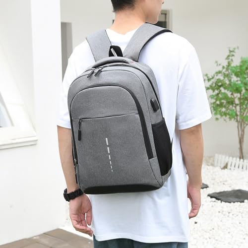 Anti Theft College Backpack With USB Charging Interface Waterproof Large Multi Pocket Laptop Travel Nylon Backpacks for Men Women Business Commuter Backpacks Daily Work Travel Airplane Use Grey - color: Grey