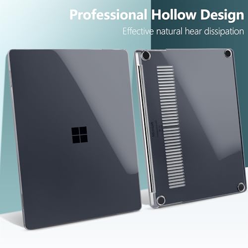 Crystal Clear Case for 15" Microsoft Surface Laptop 8 2026 for Business,Surface Laptop 2024 2025 (7th Edition), Lightweight Ultra-Slim Shell with Keyboard Cover, OTG Adapter, Black - color: Black