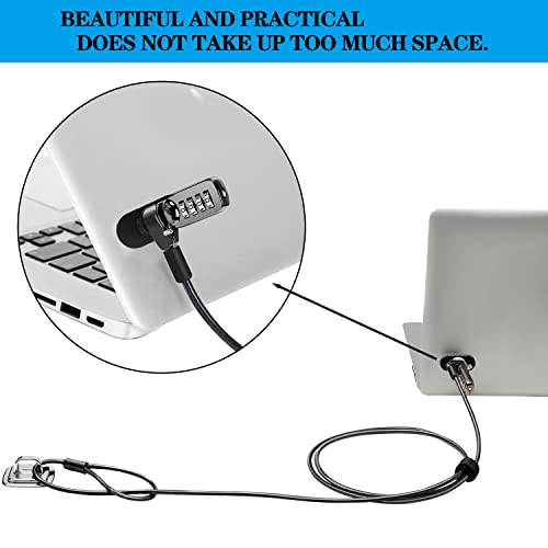 5Pack Anti Theft Self-Adhesive Security Plate with Slot for Cables to Lock Down Laptops, Mac Book, Tablets, iPad, or Other Computer (Black) - color: Black lock slot-5Pack