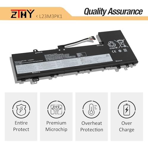 L23M3PK1 L23B3PK1 Laptop Battery for Lenovo IdeaPad Slim 5-14IMH9 5-14AHP9 | 5-14IRU9 5-14Q8X9 5-15IRU9 5-15IRH9 5-15IRH9R 5-16IMH9 5-16AHP9 5-16IRU9 Series L23D3PK1 L23N3PK1 L23X3PK1 57Wh 5040mAh - size: 10.24*4.33*0.23 inch L23M3PK1