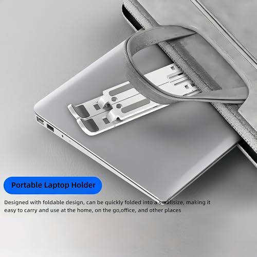Aluminum Foldable Laptop Stand for Desk, Tablets and 10-17" Laptops | Portable Notebook Stand Computer Holder Adjustable Riser for MacBook Air/Pro/Neo, iPads, Tablets, More Laptops