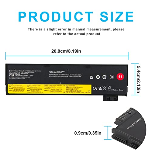 01AV423 01AV452 Laptop Battery Replacement for Lenovo ThinkPad T570 T580 T470 T480 P51S P52S TP25 A475 A485 01AV422 01AV424 01AV490 4X50M08810 SB10K97579 SB10K97580 SB10K97597 SB10K97581 - 11.4V 24Wh - size: 8.19*2.13*0.35inch 01AV423