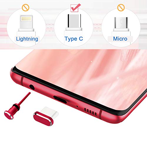 USB C Dust Plugs Charging Port Cover Caps, 2 PCS (Red) | Cable Protectors Included, Compatible with iPhone 17 16 15 Pro Max - color: Red