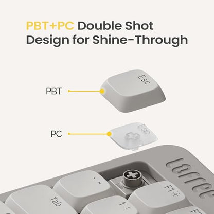 Flow Lite 84 Keys Low Profile Mechanical Keyboard, 75% Swappable Rechargeable Wireless Keyboard with 2.4G Receiver, Bluetooth and Wired Connection for Windows, Mac/ Specter Linear Switches (Marble) - color: Marble